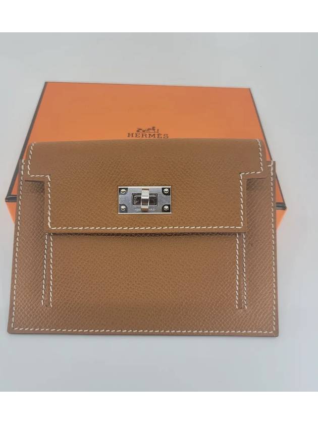 Kelly Pocket Compact Cald Wallet Brown - HERMES - BALAAN 2