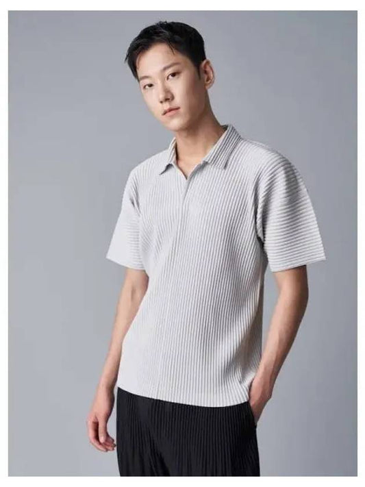 Basic short sleeve t shirt polo light gray domestic product - ISSEY MIYAKE - BALAAN 1