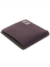 Baguette Leather Half Wallet Burgundy - FENDI - BALAAN 5