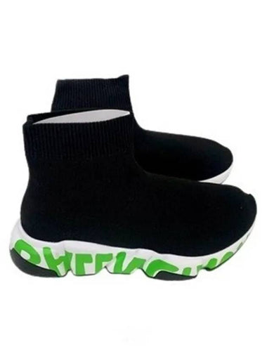 Speed ​​Midsole Graffiti Low Top Sneakers Fluo Green Black - BALENCIAGA - BALAAN 1