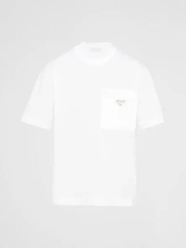 Nylon Pocket Cotton Short Sleeve T-Shirt White - PRADA - BALAAN 2