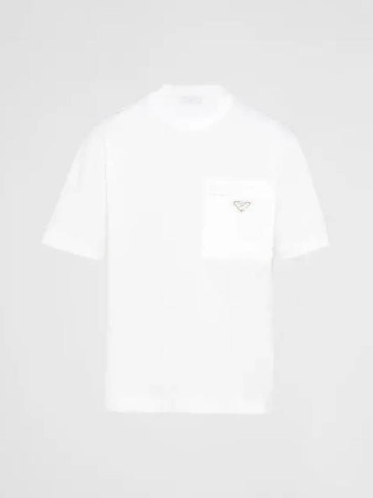 Nylon Pocket Cotton Short Sleeve T-Shirt White - PRADA - BALAAN 2