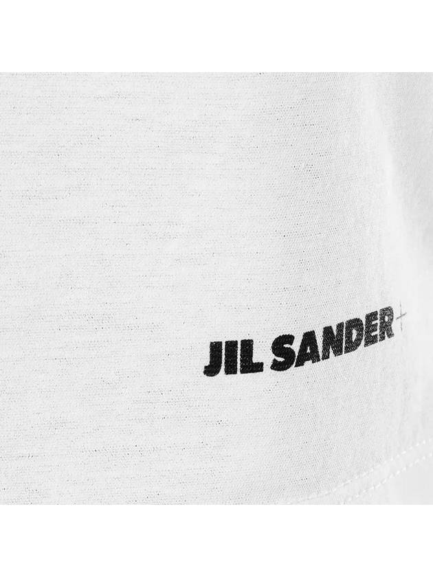 Logo Hem Cotton Short Sleeve T-Shirt White - JIL SANDER - BALAAN.