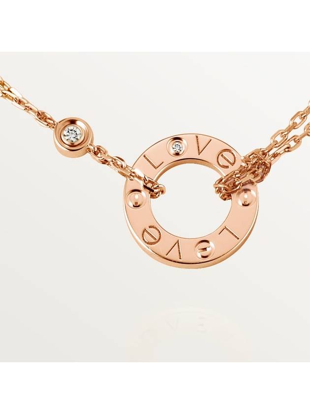 Love Logo Diamond Necklace Rose Gold - CARTIER - BALAAN 4