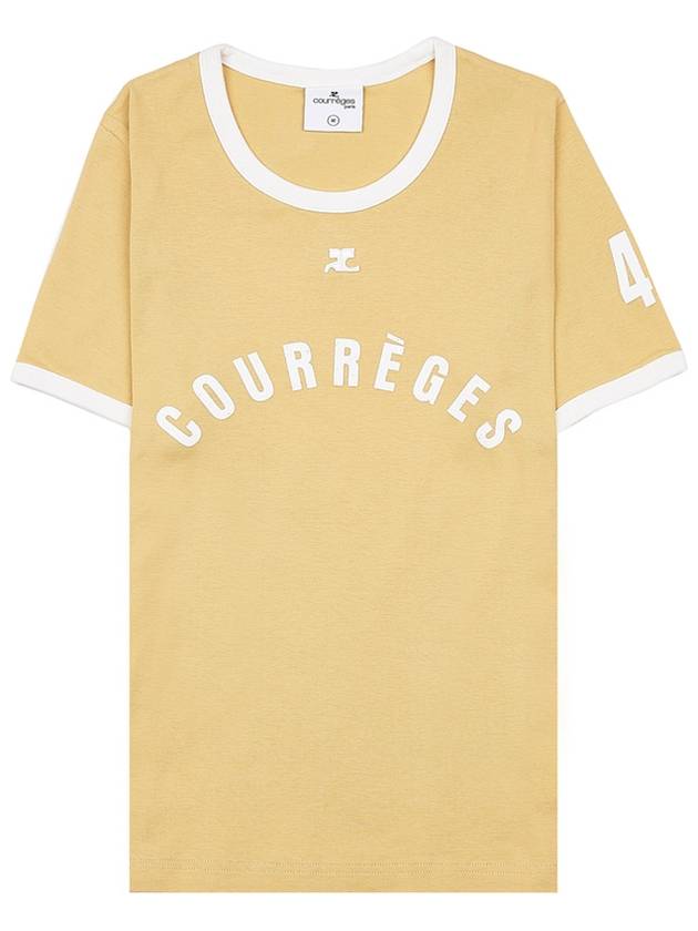 Logo Print Short Sleeve T-shirt Yellow - COURREGES - BALAAN 10