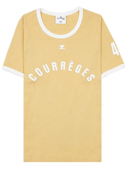 Logo Print Short Sleeve T-shirt Yellow - COURREGES - BALAAN 2