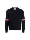 Men's Milan Stitch Armband Crew Neck Knit Top Navy - THOM BROWNE - BALAAN 2