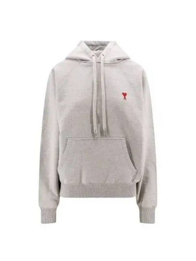 Small Heart Logo Hoodie Heather Ash Grey - AMI - BALAAN 2