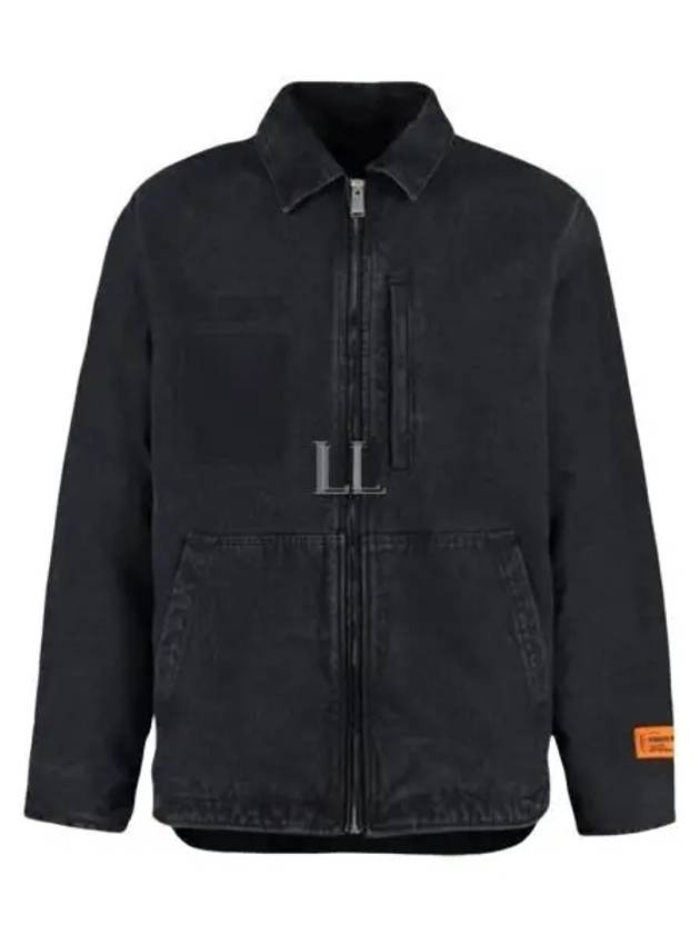 Zip-Up Denim Jacket Black - HERON PRESTON - BALAAN 2