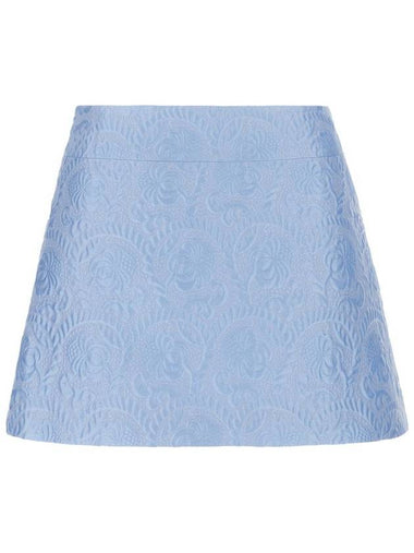 Dolce & Gabbana Light Blue Cotton Skirt - DOLCE&GABBANA - BALAAN 1