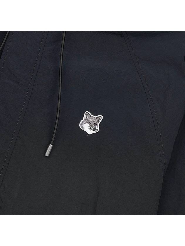 Hoodie Windbreaker in Nylon with Grey Fox Head Patch Black - MAISON KITSUNE - BALAAN 7