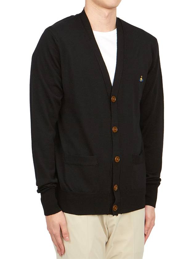 Embroidery Logo Fine Wool Cardigan Black - VIVIENNE WESTWOOD - BALAAN 4