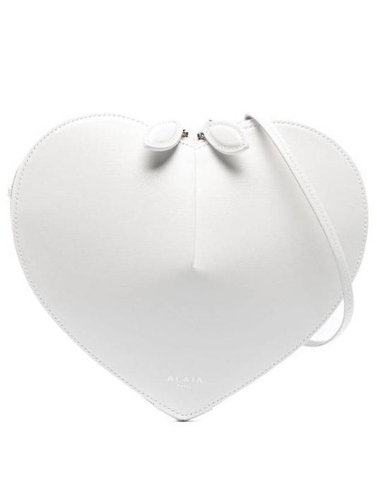 Le Coeur Heart Calfskin Shoulder Bag White - ALAIA - BALAAN 1