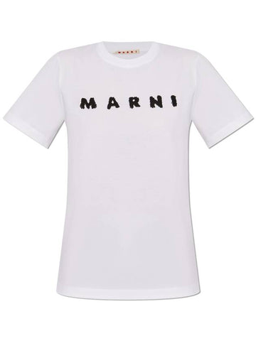 Marni T-shirt With Printed Logo, Women's, White - MARNI - BALAAN 1