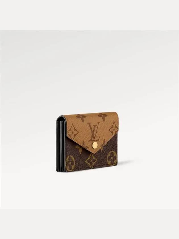 Vendome Monogram Reverse Canvas Card Wallet Brown - LOUIS VUITTON - BALAAN 4