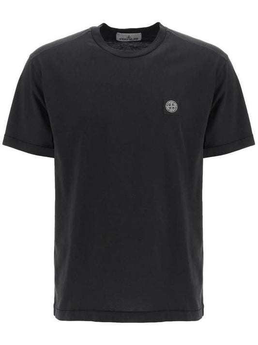 Wappen Logo Patch Short Sleeve T-Shirt Black - STONE ISLAND - BALAAN 1