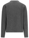 Intarsia Logo Crewneck Knit Top Dark Grey - AMI - BALAAN 3