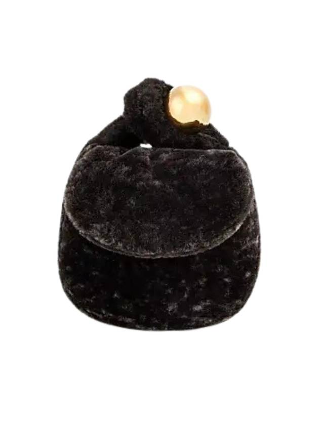 Metal Sphere Lock Small Lambskin Pouch Bag Black - JIL SANDER - BALAAN 1