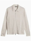 Men's Kaleb Zipper Merino Cardigan Moonbeam - J.LINDEBERG - BALAAN 2