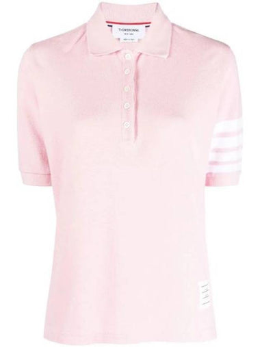 4 Bar Classic Pique Short Sleeve Polo Shirt Pink - THOM BROWNE - BALAAN 1