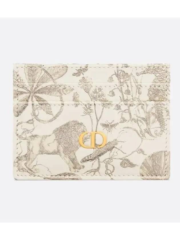 Freesia Card Wallet Latte Calfskin Gold Tone S5130UBXP M01E - DIOR - BALAAN 1