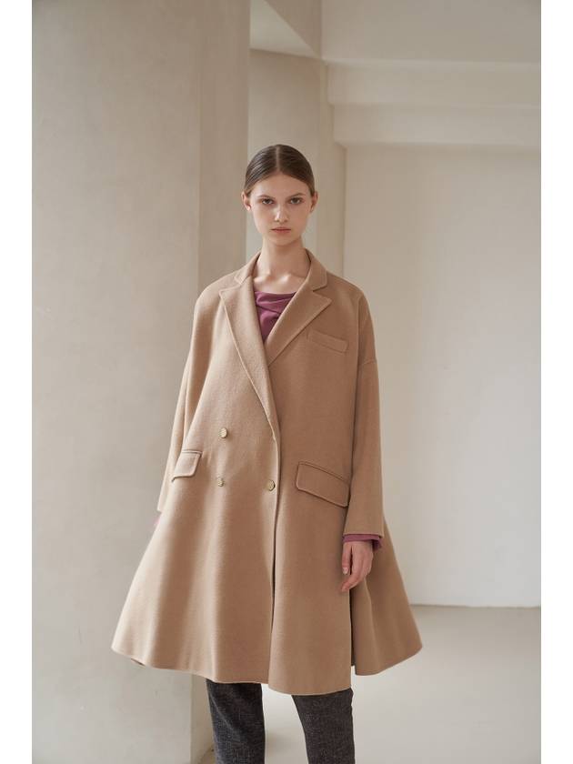 Overfit Double Button Handmade Wool CoatBeige - CAHIERS - BALAAN 3