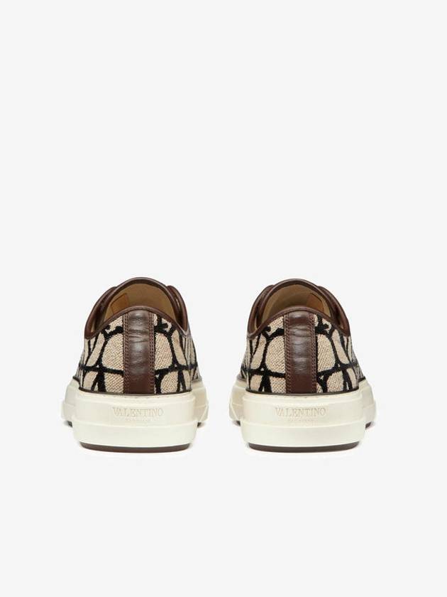 Toile Iconographe Low Top Sneakers Beige - VALENTINO - BALAAN 4