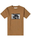 Inside Out Embroidered Short Sleeve T-Shirt Brown - NIKE - BALAAN 1