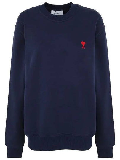 Small Heart Logo Sweatshirt Navy - AMI - BALAAN 2