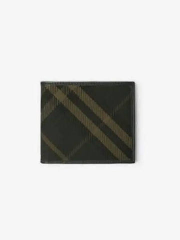 Check Slim Bifold Half Wallet Shadow - BURBERRY - BALAAN 1