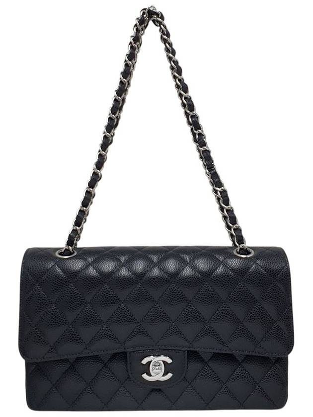 A01112 Caviar Black Classic Medium Silver Chain Shoulder Bag - CHANEL - BALAAN 4