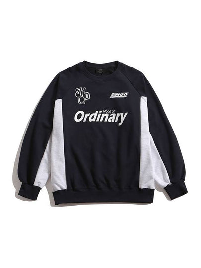 Overfit Side Cutting Uniform Sweatshirt Navy - MOO - BALAAN 2