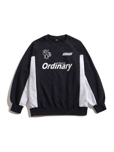 Overfit Side Cutting Uniform Sweatshirt Navy - MOO - BALAAN 1