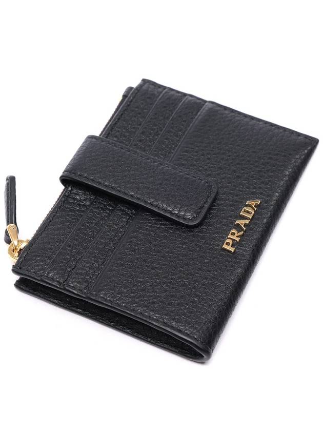 Vitello Move Leather Card Wallet Black - PRADA - BALAAN.