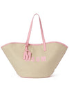 Logo Print Large Tote Bag Pink Beige - MSGM - BALAAN 2