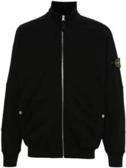 Cotton Zip-Up Jacket Black - STONE ISLAND - BALAAN 2