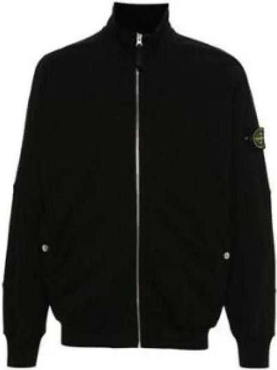 Cotton Zip-Up Jacket Black - STONE ISLAND - BALAAN 2