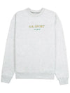 Wimbledon Logo Crew Neck Cotton Sweatshirt Heather Grey - SPORTY & RICH - BALAAN 2