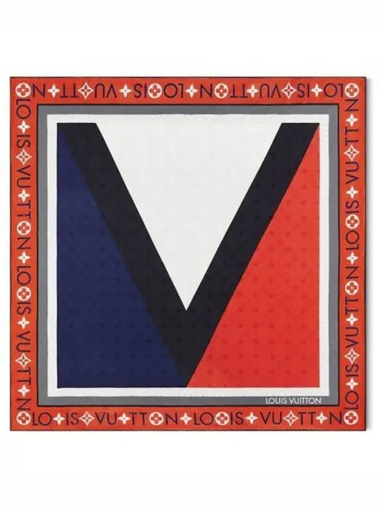 Small Flag Square 90 Scarf Red - LOUIS VUITTON - BALAAN 1