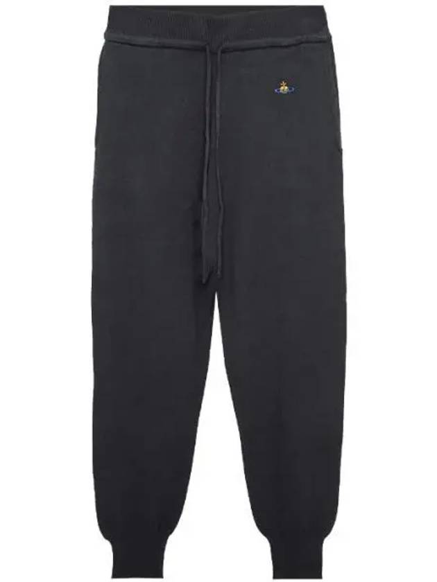 ORB Embroidered Logo Wool Track Pants Black - VIVIENNE WESTWOOD - BALAAN 2