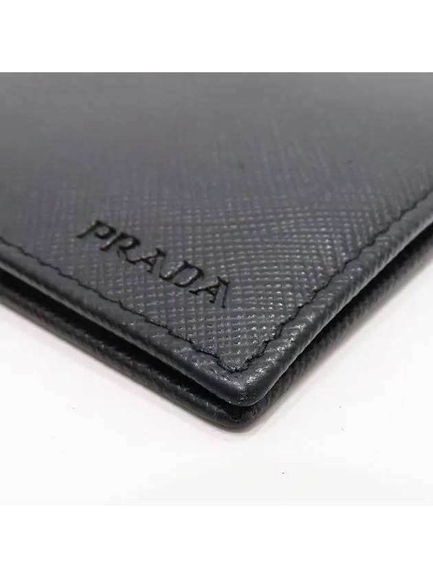 2MN077 Logo Black Saffiano 6 Credit Money Clip Bicycle Wallet - PRADA - BALAAN 4