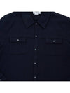 Double Face Cotton Knit 4 Bar Button Shirt Jacket Navy - THOM BROWNE - BALAAN 8