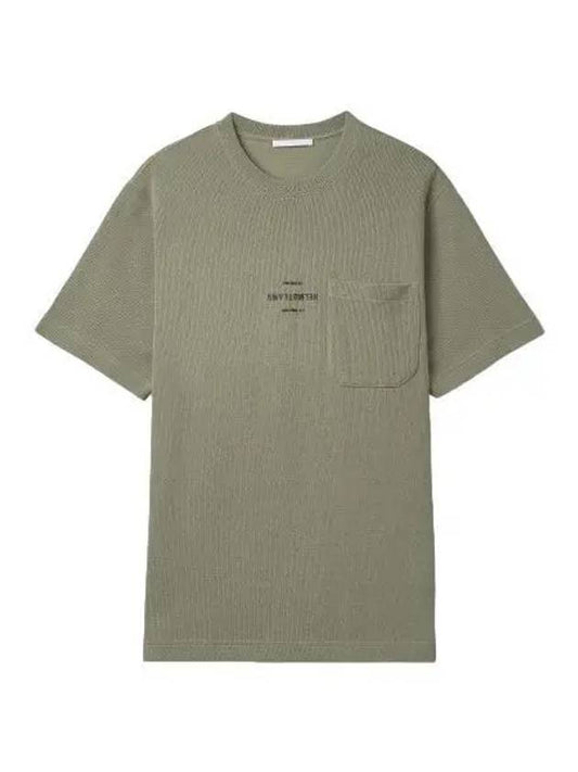 Logo pocket short sleeve t shirt khaki - HELMUT LANG - BALAAN 1