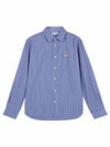 Fox Head Stripe Long Sleeve Shirt Blue - MAISON KITSUNE - BALAAN 2