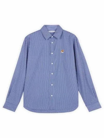 Fox Head Stripe Long Sleeve Shirt Blue - MAISON KITSUNE - BALAAN 2