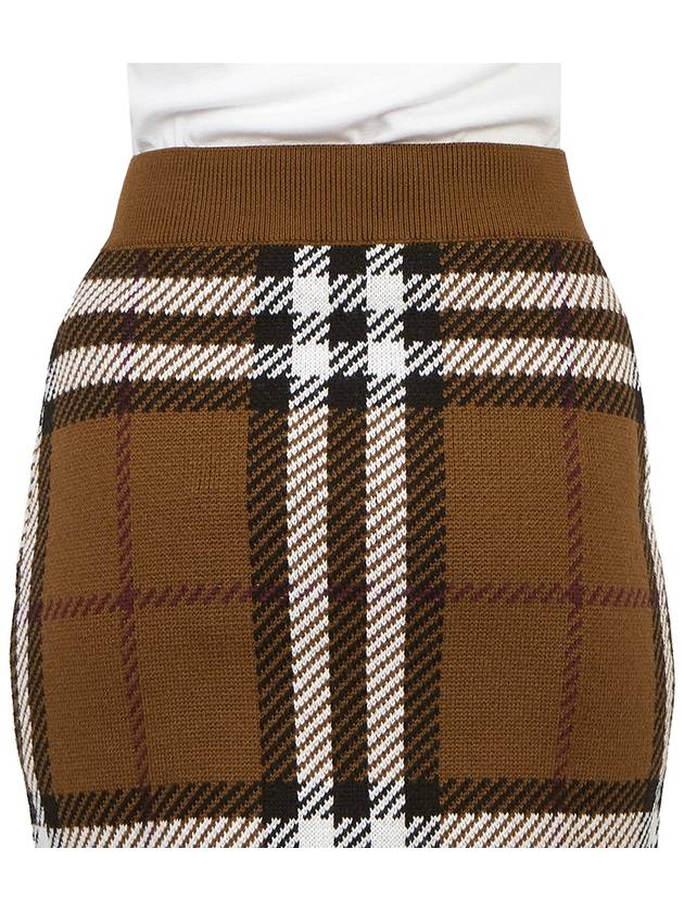 Liaocheng Check Jacquard Mini Pencil Skirt Brown - BURBERRY - BALAAN.