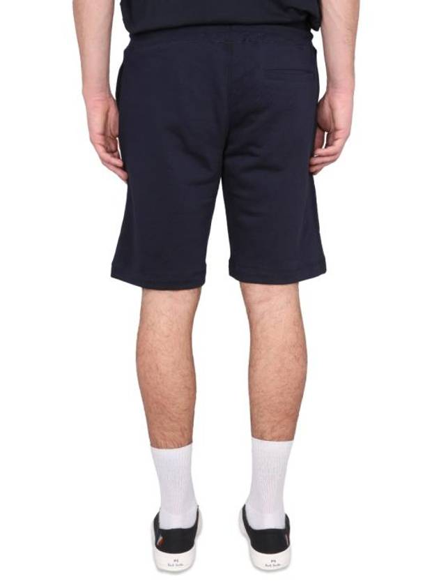 Zebra Logo Cotton Sweat Shorts Navy - PAUL SMITH - BALAAN 5