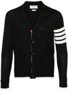 Wool 4-Bar Cardigan Black - THOM BROWNE - BALAAN 2