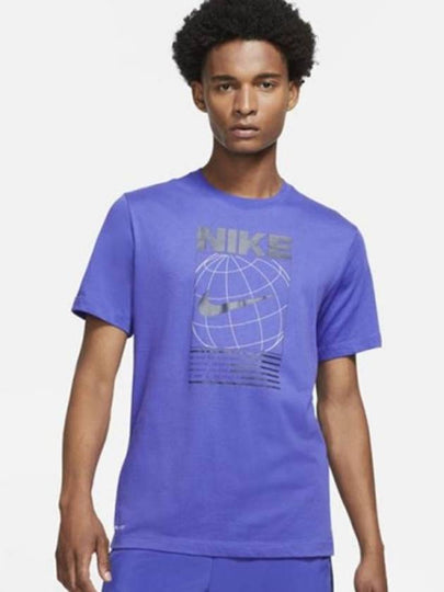 Dri Fit Graphic Short Sleeve T-Shirt Purple Blue - NIKE - BALAAN 2