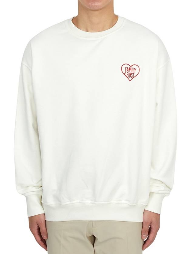 Embroidered Heart Logo Sweatshirt White - FAMILY FIRST - BALAAN 2